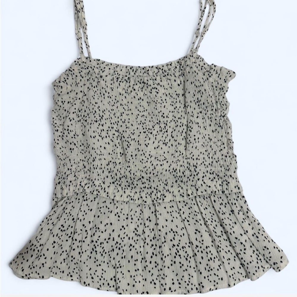 Paper Crane Black and Gray Ruffled Peplum Camisole
